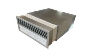 PST Clima Kanlmontert fancoil med EC vifte, luft inntak og avkast i front, 2,18 kW.